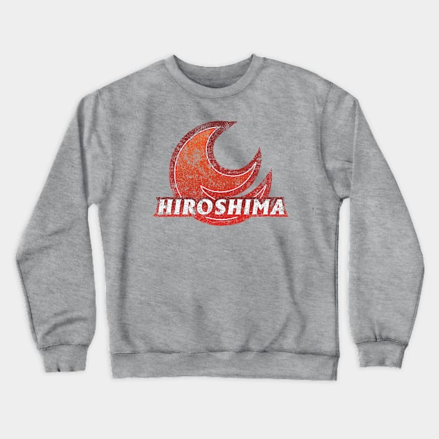 Hiroshima Prefecture Japanese Symbol Distressed Crewneck Sweatshirt by PsychicCat